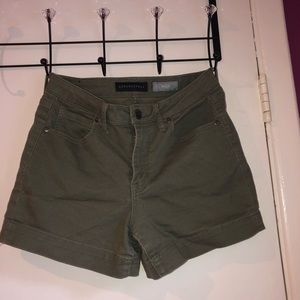 Dark green jean shorts